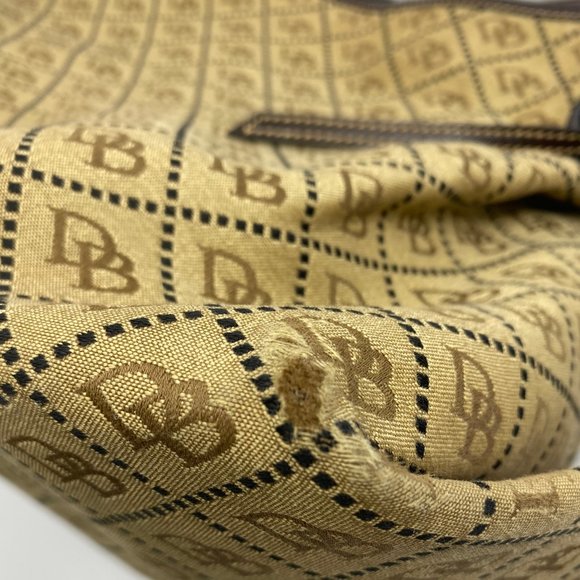 Dooney & Bourke L Tan Jacquard Fabric Shoulder Bag - Picture 7 of 13
